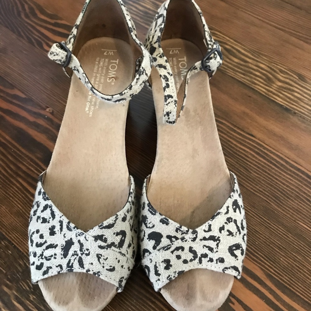 TOMs Wedges - 7 - used/good condition - Leopard
